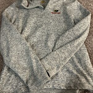 Mossy Oak Heathered Gray Zip-Up Sweater